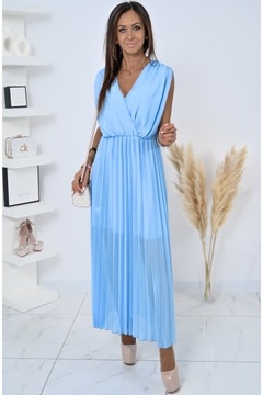 ЭЛЕГАНТНОЕ ПЛИССИРОВАННОЕ ДЛИННОЕ ПЛАТЬЕ CARREN! WZ.2