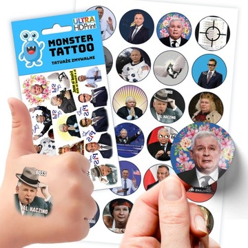 ZESTAW NAKLEJKI + TATUAŻE ŚMIESZNE KACZYŃSKI MÓJ BOHATER JAKOŚĆ