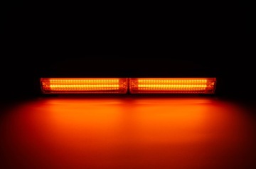 BELKA OSTRZEGAWCZA JEDNOSTRONNA POMARAŃCZOWA KOGUT STROBO LED 30CM 12V 24V