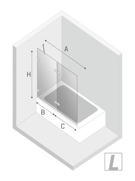 AVEXA GOLD Шторка для ванны Lewa 130х150