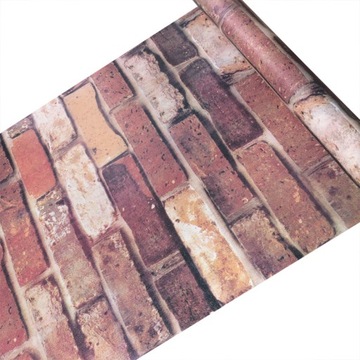 Tapeta samoprzylepna cegła naturalna imitacja zmywalna folia PCV mur 9222