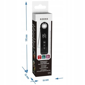 КУЛИНАРНЫЙ КУХОННЫЙ ТЕРМОМЕТР BROWIN ПИЩЕВОЙ ЗОНД + ИНФРАКРАСНЫЙ 2в1 -50°C +500°C