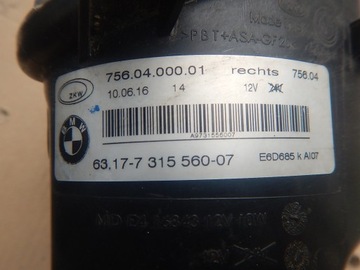 BMW F20 F22 F23 F30 F31 F32 F34 F36 PRAVÝ HALOGEN LED 7315560 ORIGINÁLNÍ