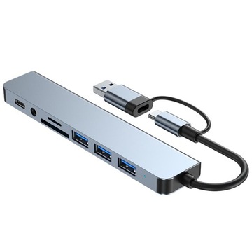 Adapter koncentratora USB typu C. Stacja dokująca do laptopa