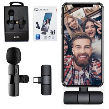 2 классических беспроводных микрофона USB-C Lightning для iPhone 2 в 1