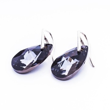 Srebrne kolczyki z kr. Swarovski Migdały 22mm SINI
