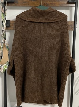 35 sweter brązowy ciepły golf George rarytas 5XL nowy oversize klasyczny