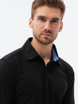 Pánska košeľa s dlhým rukávom K540 čierna M
