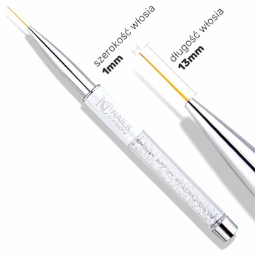Nails Company pędzelek no.5 13mm do zdobień kryształki cienkie włosie
