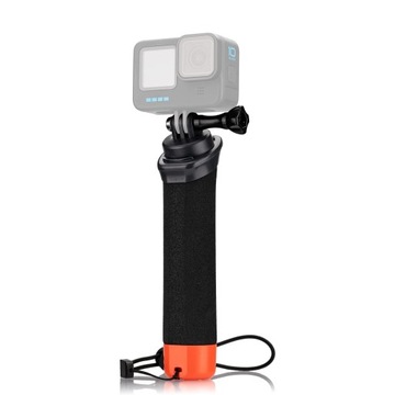 РУЧКА-БУИ ДЛЯ GOPRO HERO ЧЕРНАЯ ПЛАВАЮЩАЯ 7 ДЮЙМОВ С РЕМНЕМ из АБС-пластика