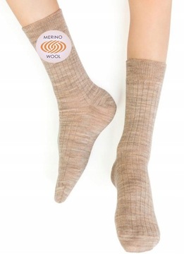STEVEN bezuciskowe MERINO WOOL 130 beż # 20-22