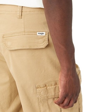 Wrangler CASEY JONES CARGO SHORTS Kelp KRÓTKIE BEŻOWE SPODENKI W34