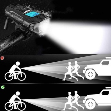 Перезаряжаемый светодиодный велосипедный фонарь, счетчик звонка 4 в 1, водонепроницаемый спереди и сзади