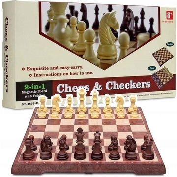 SZACHY MAGNETYCZNE GRA DUŻE NA MAGNES WARCABY