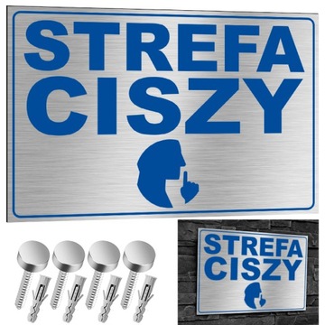 NIERDZEWNA Tabliczka STREFA CISZY 30x20 Aluminium