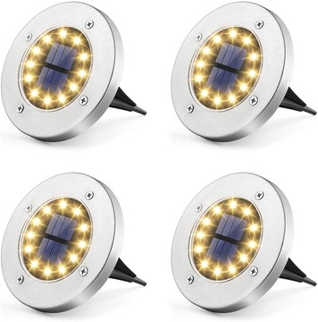 20 x LAMPA SOLARNA 12 LED OGRODOWA NAJAZDOWA GRUNTOWA - chłodne białe