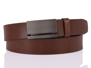 SKÓRZANY Pasek AUTOMAT garnitur jeans 3,5cm 110 M