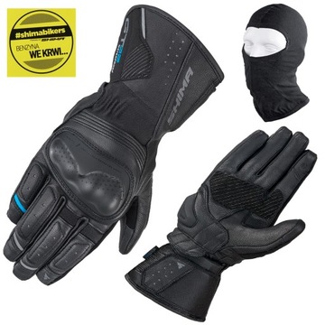 RĘKAWICE MOTOCYKLOWE | SHIMA GT-2 WP | DŁUGIE SKÓRZANE WODOODPORNE GRATIS