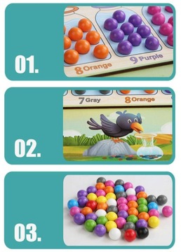 ДОСКА-ПАЗЗЛ С ШАРИКАМИ ДЛЯ ОБУЧЕНИЯ СЧЕТУ И ЦВЕТАМ ОБРАЗОВАТЕЛЬНАЯ ИГРА