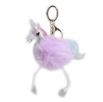 POMPON JEDNOROŻEC BRELOK KEYCHAIN FUTERKO UNICORN