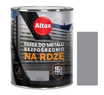 ALTAX FARBA DO METALU NA RDZĘ SZARY PÓŁMAT 0.75L