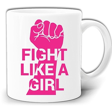 FIGHT LIKE A GIRL ŚMIESZNY KUBEK + PUDEŁKO GW295