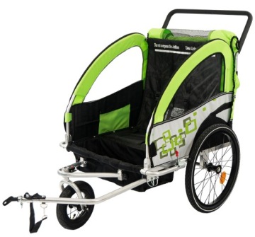 PRZYCZEPKA ROWEROWA 3w1 dla dzieci składana ZIELONA KOŁO 360