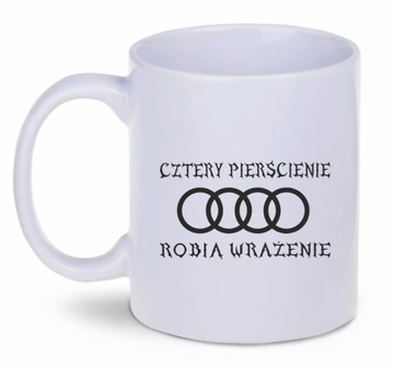 Kubek 330ml biały D201 CZTERY PIERŚCIENIE AUDI