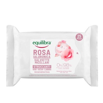 EQUILIBRA Rosa Różane chusteczki micelarne do demakijażu, 25 sztuk