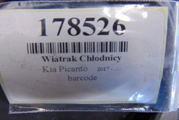 KIA PICANTO III 1.0 16V VĚTRÁK CHLADIČŮ