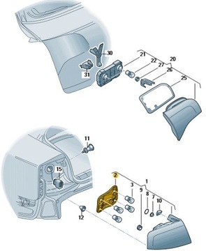 ЛАМПОЧКА ДЕРЖАЩАЯ AUDI T. A4 05-08 PR (КОМБ.