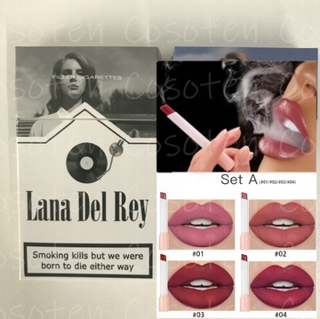 4 Lana Del Rey Matte Cigarette Lipstick Set Tube