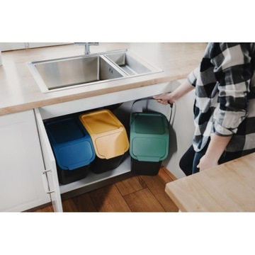 КОМПЛЕКТ 3x КОРЗИНА контейнер для РАЗДЕЛЕНИЯ МУСОРА 3x25л