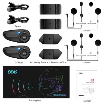 EJEAS Q7 motorcycle helmet dedicated BT intercom 2pcak