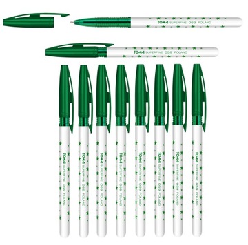 10 x DŁUGOPIS W GWIAZDKI TOMA TO-059 SUPERFINE ZIELONY