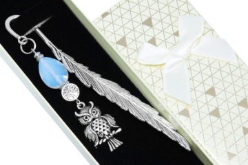 ZAKŁADKA DO KSIĄŻKI - SOWA,OPALIT,PREZENT+pudełko