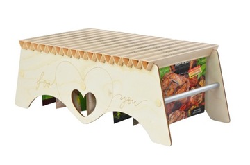 Super PREZENT organizer przyprawnik DREWNO SERCE