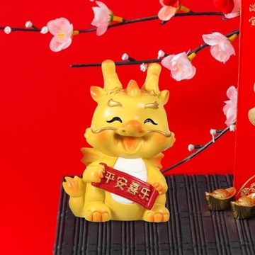 Chiński Nowy Rok Figurka smoka Rzeźba smoka do szafki w stylu C