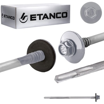Wkręty do płyty warstwowej 130 mm RAL 9006 100 szt. do metalu Etanco GTR12