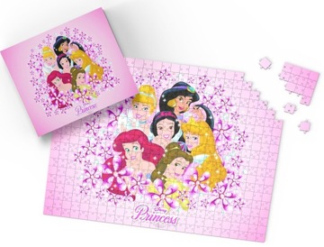 PUZZLE - KSIĘŻNICZKI DISNEY - PREZENT NA ŚWIĘTA WZORY - 24 el + PUDEŁKO