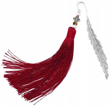 ZAKŁADKA DO KSIĄŻKI PIÓRKO Z FRĘDZLEM NA PREZENT