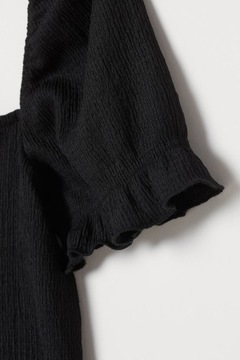 0711 H&M bluzka bufiaste rękawy black 42 XL