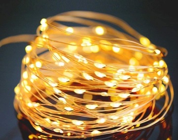 Светодиодная солнечная гирлянда 100 светодиодных светильников 10 м + пульт дистанционного управления