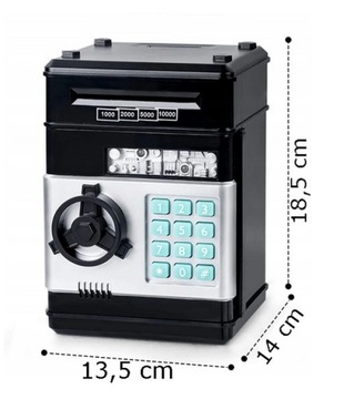 ИГРУШЕЧНЫЙ СЕЙФ ДЛЯ ДЕТЕЙ ЭЛЕКТРОННАЯ КОПИЛКА МОНЕТА АТМ АТМ С ПИН-кодом