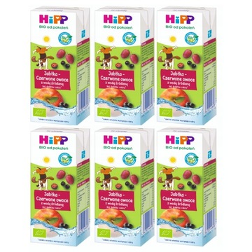 Napój HiPP BIO Ekologiczny po 1. roku jabłka-czerwone owoce 6x200ml