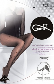 Rajstopy Gatta FUNNY 05 siateczka KROPKI NERO 3-M