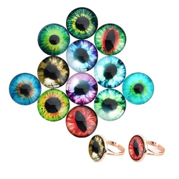 2x20 Стеклянный кабошон с рисунком глаз для