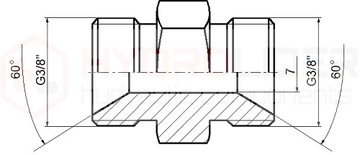 ZŁĄCZE HYDRAULICZNE ZŁĄCZKA BSP 3/8'' - BSP 3/8''