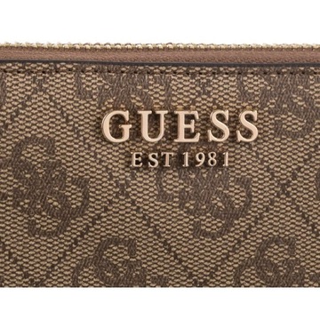 Mały Damski Portfel Guess Laurel Slg Small Zip SWSG85 Beżowy