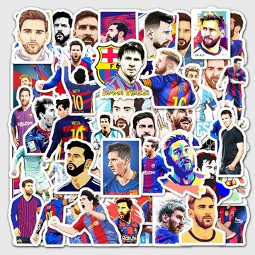 NAKLEJKI STICKERBOMB MIX MESSI PIŁKARZ WLEPY 50szt